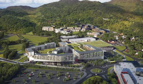 På nye Horisont Kjøpesenter i Åsane utenfor Bergen anlegger de en 11 mål stor park på taket
