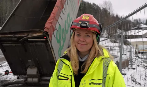 Runa Løvseth er anleggsleder for Betonmast Boligbygg