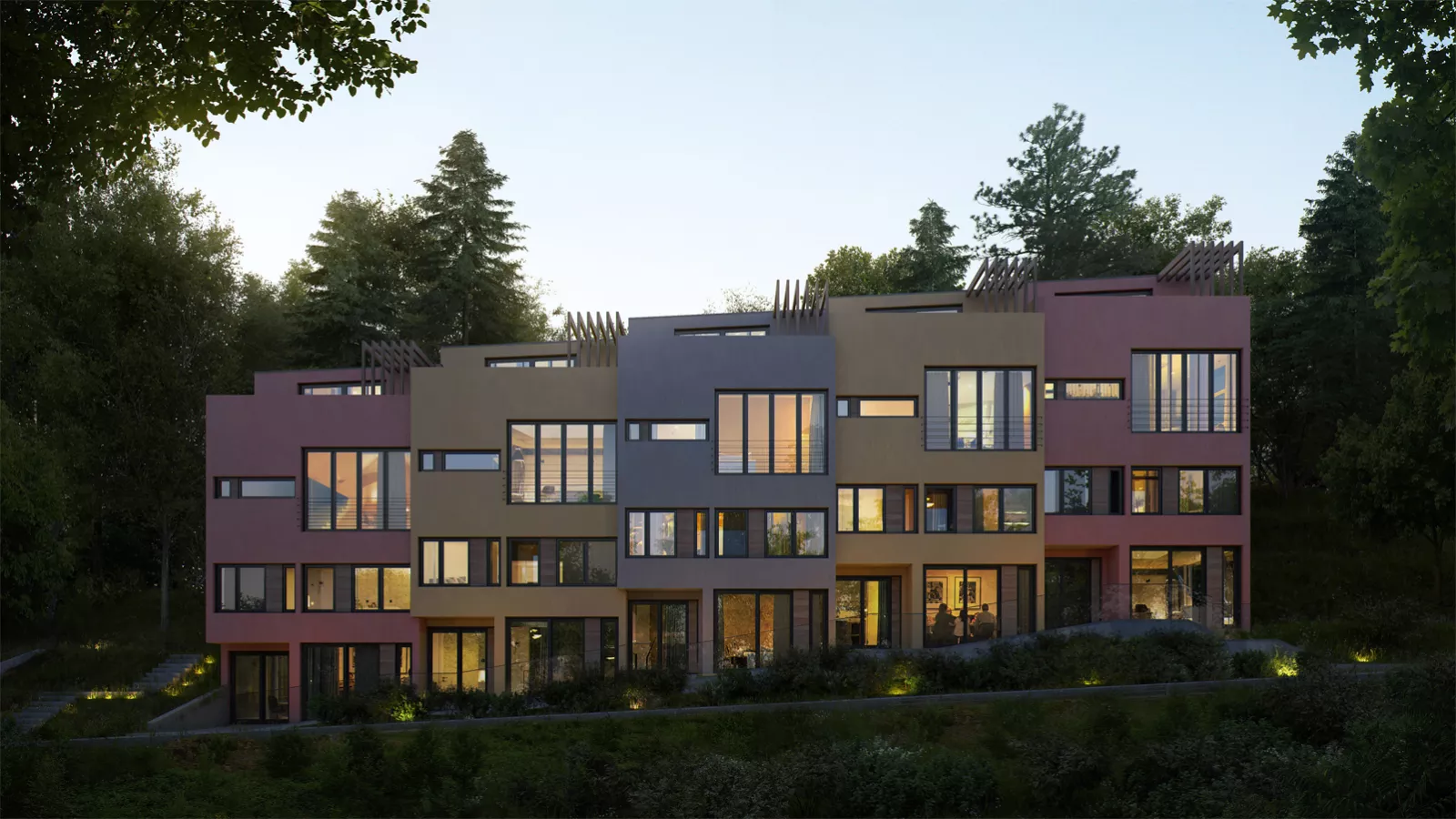 1 De fem townhousene bygges i et rolig nabolag få minutters gange fra Oslo sentrum Illustrasjon MIR