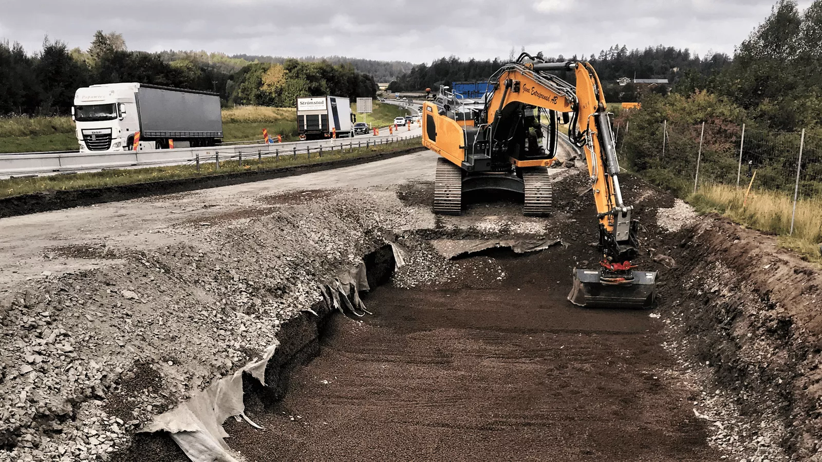 Gjenbruk av Leca® Lettklinker når de graves opp på E6 | Uddevalla