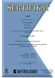 ISO_9001 Kvalitetssertifikat Leca Borge