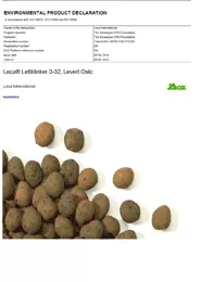 Leca Lettklinker ISO 8/20 levert i Oslo Kundespesifikk EPD*
