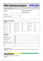 FDV - skjema for utfylling Filtralite 2018