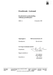 Fryseforsok for jernbanefylling