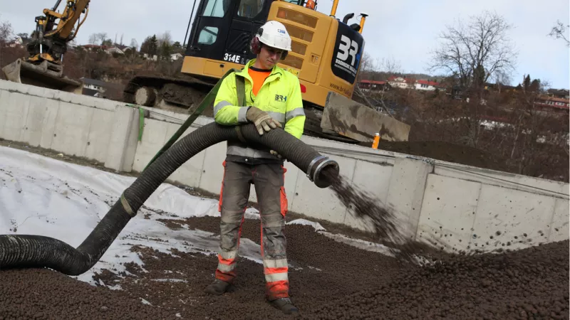 1000 kubikk med Leca-kuler
