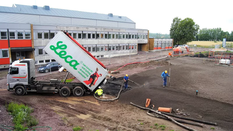 Gjøklep ungdomsskole står godt på 1665 kubikkmeter løs Leca