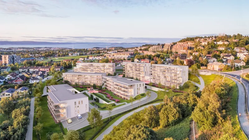 Perspektiv Steinanvegen er 196 leiligheter og 6 boligblokker Ill Voll Arkitekter