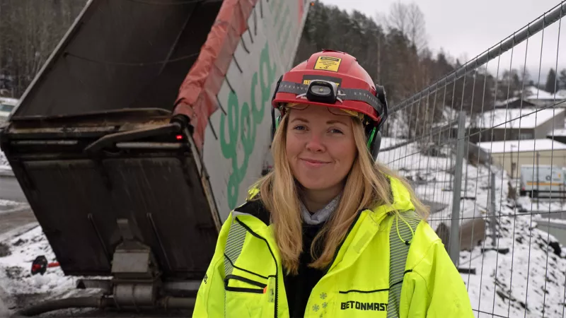 Runa Løvseth er anleggsleder for Betonmast Boligbygg