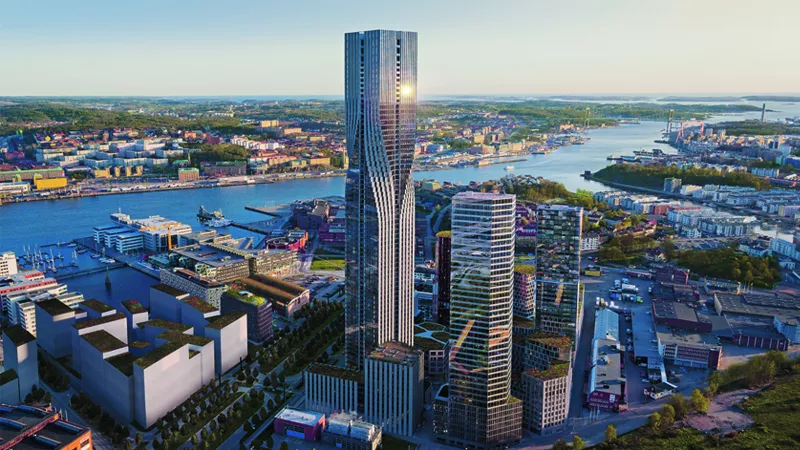 Skandinavias høyeste bygning er 245 meter høyt og står fjellstøtt på Leca-kuler