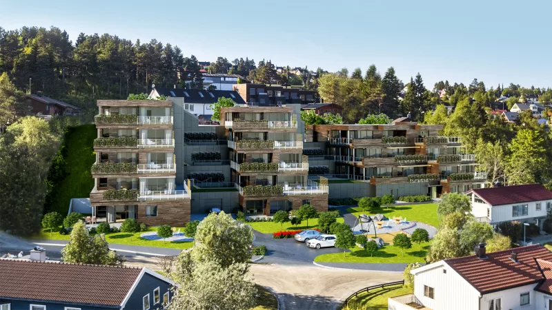 1 - Vigtil Terrasse i Anders Hovdens veg i Trondheim består av 16 terrasseleiligheter Ill vigtilno