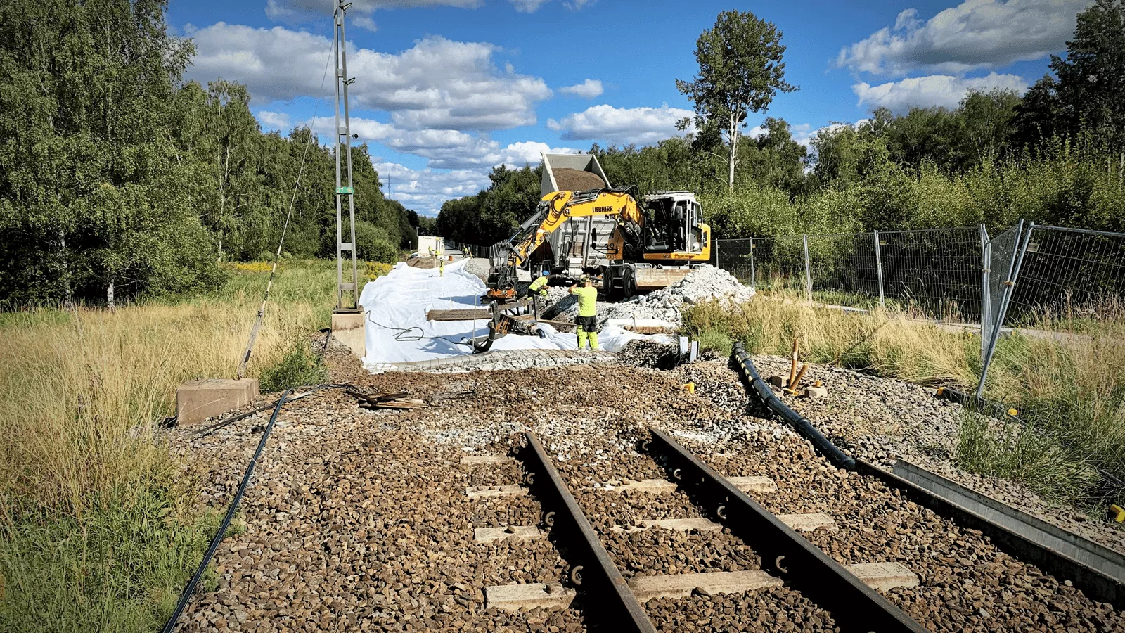 jernbanestrekning utvidet med Leca lettbetong