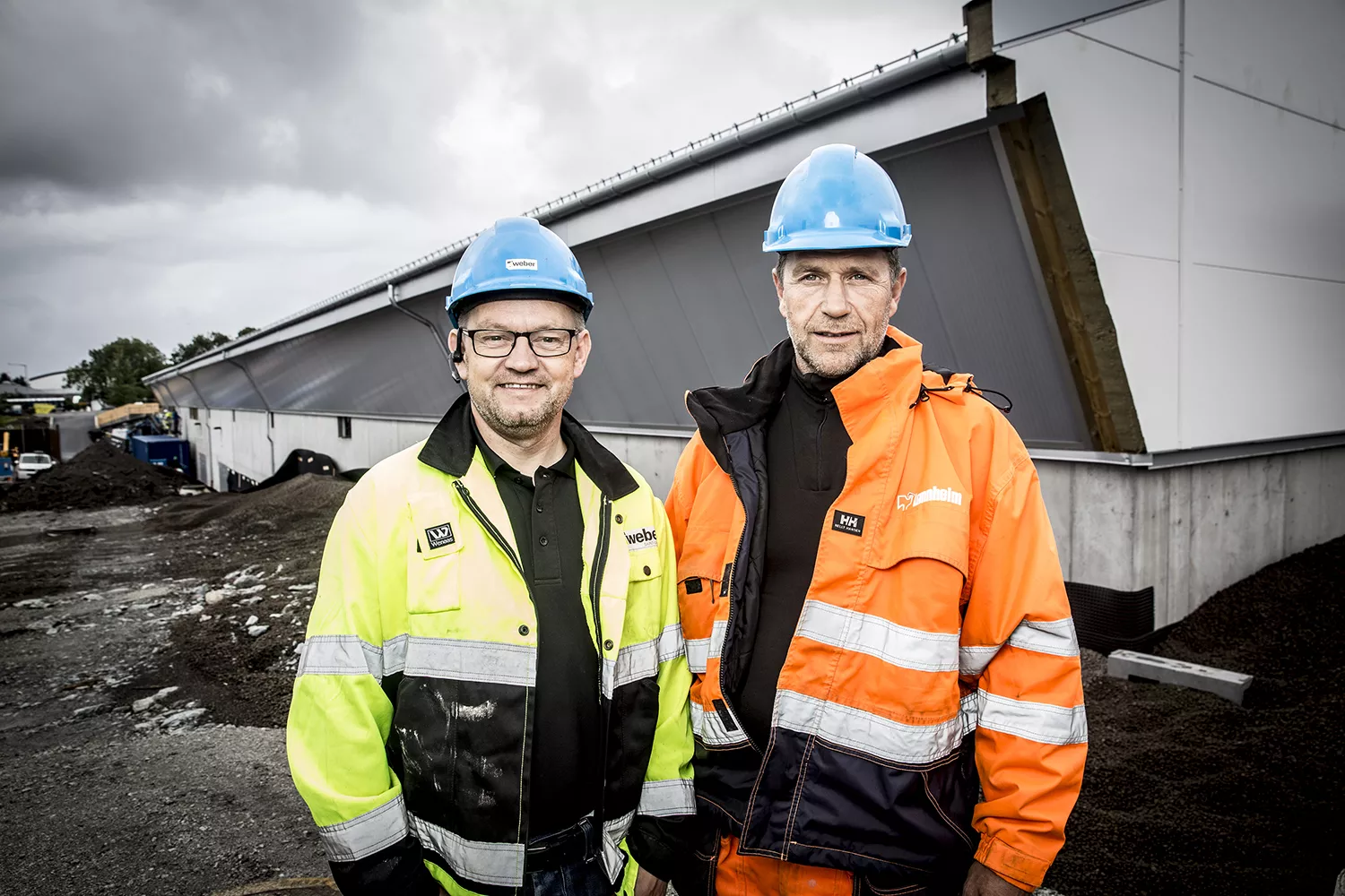 Atle Thu fra Weber (t.v.) og Svein Solheim i Lønnheim Entreprenør AS