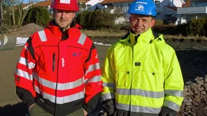 Prosjektleder Bjørn Markeng (til venstre) i Strøm Gundersen Vestfold og anleggsleder Martin Heggestad.jpg