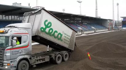 Store mengder løs Leca er benyttet