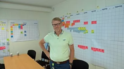 Tormod Hem og Skanska har full kontroll på prosjektet og slapp akkurat unna flommen i vår